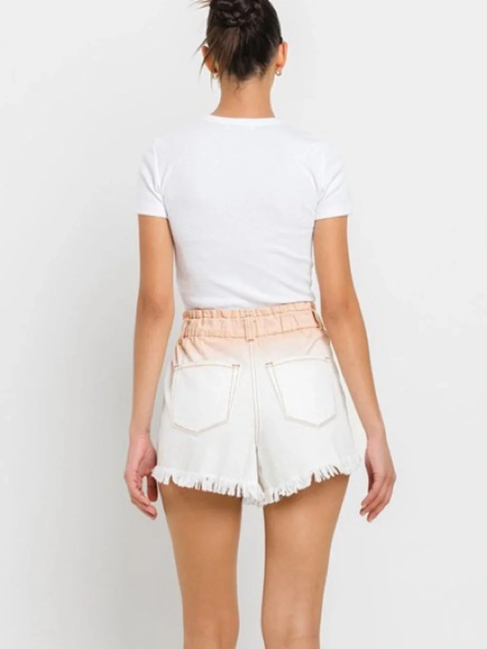 Flying Monkey Super High Rise Paperbag Waistband Ombre Shorts XL - Picture 2 of 4